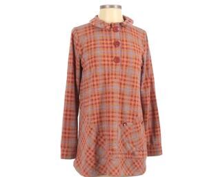 SOFT SURROUNDINGS Plaid Soft Pullover Long Sleeve Shirt Tunic Women's Size PS